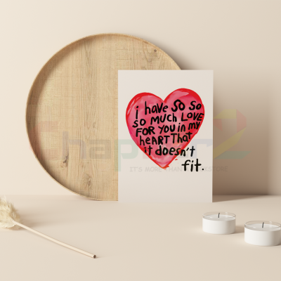 artistic red watercolor heart i have so much love for you it doesnt fit i love you greeting card