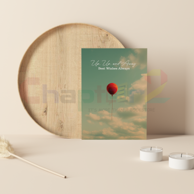 best wishes greeting card featuring up up and away red balloon sky design