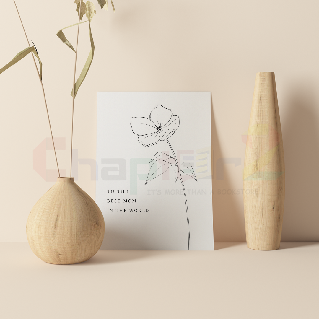 card 4d minimalist black and white botanical flower line art to the best mom in the world mothers day greeting card