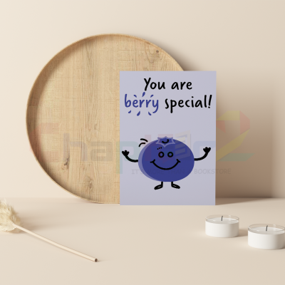 cute cartoon blueberry illustration you are berry special i love you greeting card