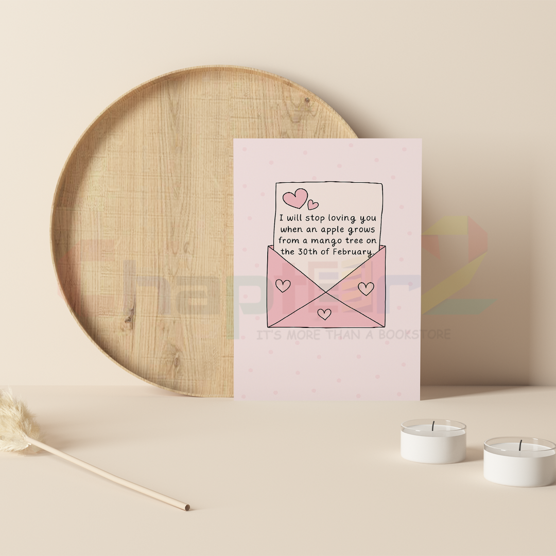 card 62d cute pink envelope love note i will stop loving you when an apple grows from a mango tree i love you greeting card