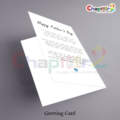 Heartfelt Poem Happy Father's Day Greeting Card with Blue Heart Accent 3 card 6a 6
