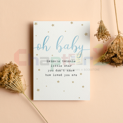 baby boy greeting card featuring oh baby twinkle twinkle little star design