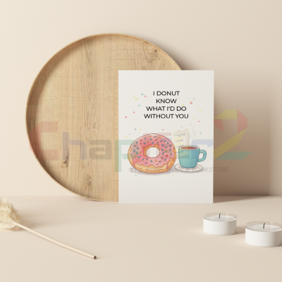 cute donut and coffee cup i love you greeting card with sprinkles