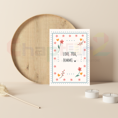 dainty floral border love you ammi mothers day greeting card