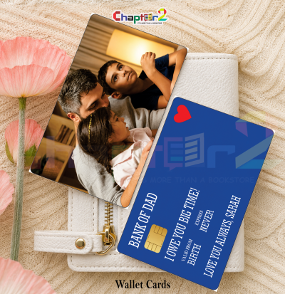 front view of heartwarming father holding his son and daughter hard plastic wallet card keepsake