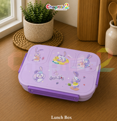 Best Cute StellaLou 4-Compartment Bento Lunch Box with Spork in Lavender Purple