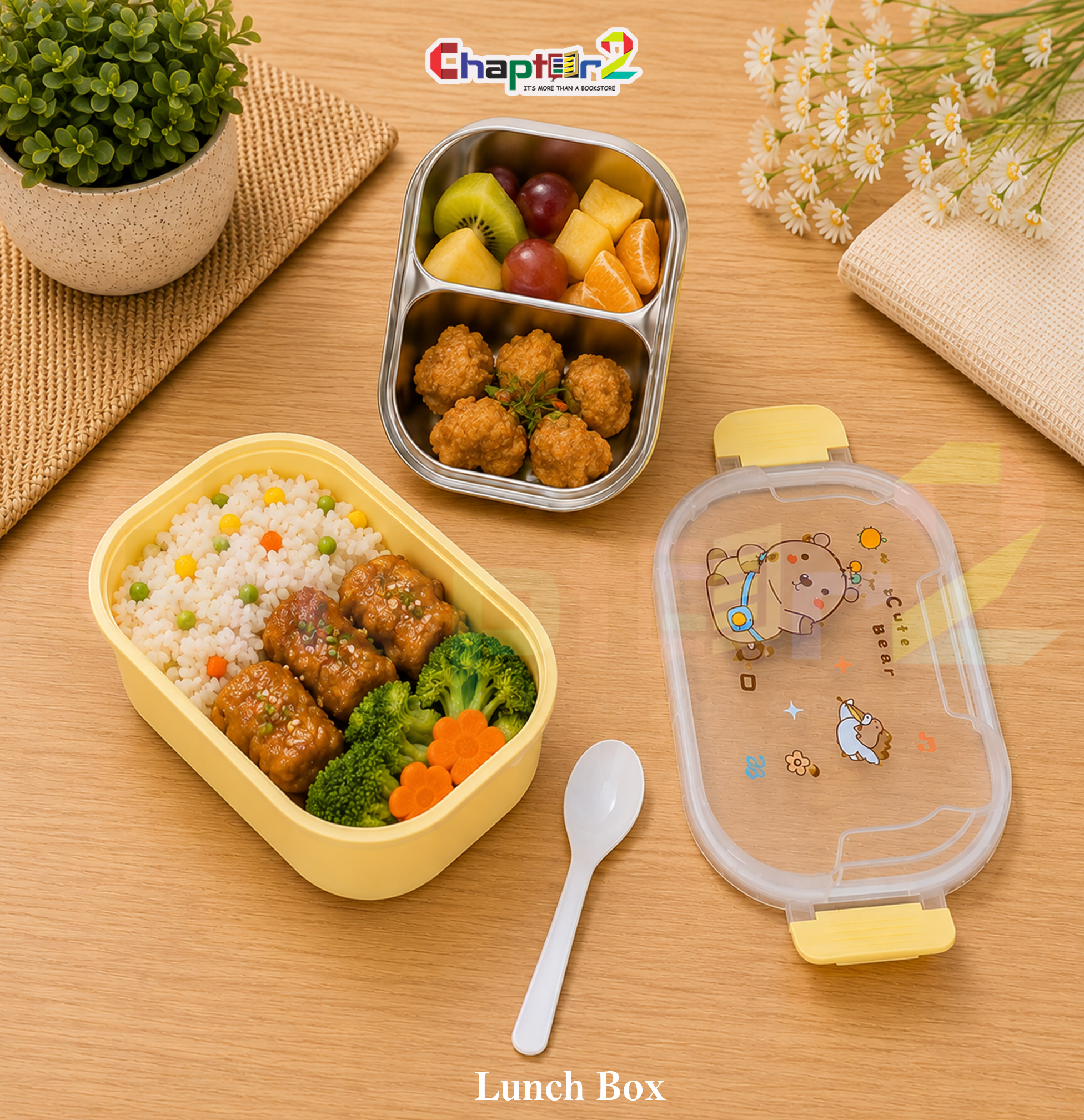 51065546 (0) open yellow cute bear tiered stainless steel bento lunch box
