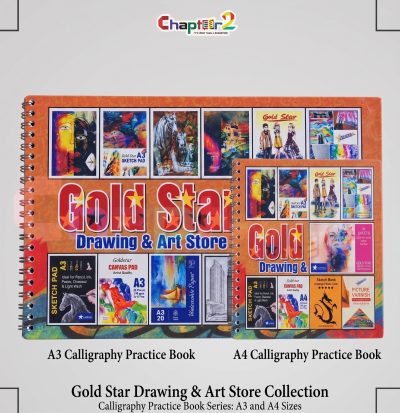 Gold Star calligraphy practice book spiral bound sketch pad in A3 and A4 sizes