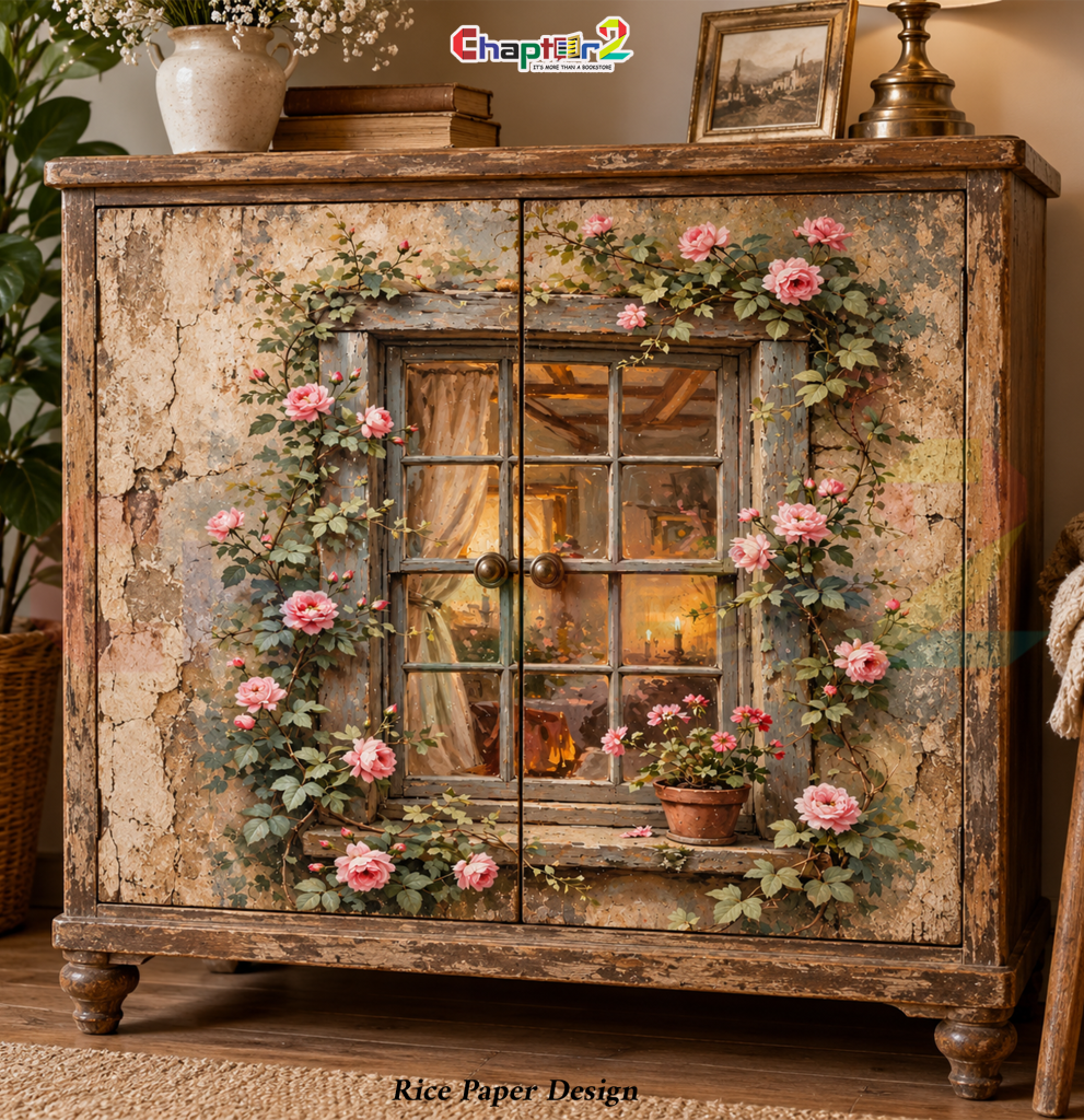 Vintage Window Rice Paper | Decoupage Sheet