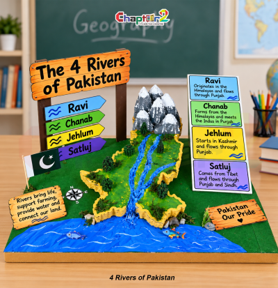 3d student project 4 rivers of pakistan model customized according to customer requirements with ravi chanab jehlum satluj mountains and map for school exhibition