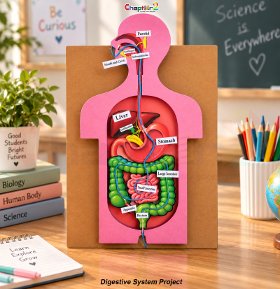 3d student project digestive system customized according to customer requirements with labeled organs for school science exhibition