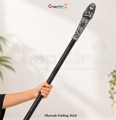Egyptian pharaoh folding stick with antique silver sarcophagus handle for halloween cosplay