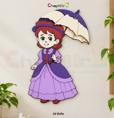 3d sofia acrylic wall hanging customized according to customer requirements with parasol umbrella for kids room