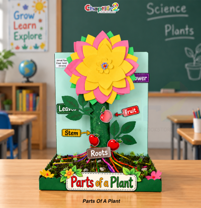 3d student project parts of a plant customized according to customer requirements with labeled flower stem leaves fruit roots for school science exhibition